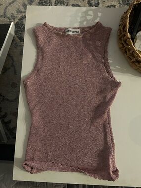 Princess Polly Metallic Dusty Rose Tank Top